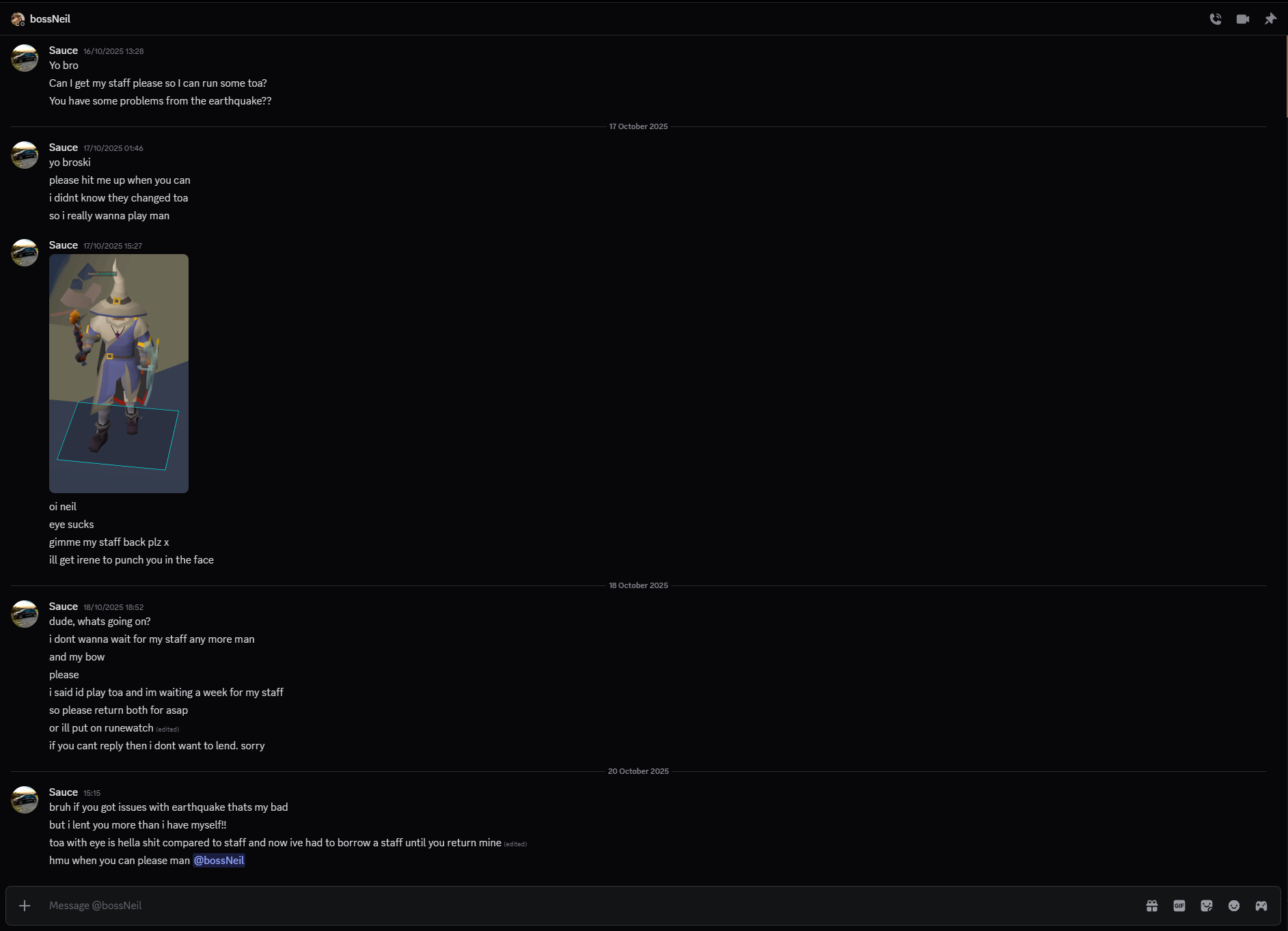 Evidence 0b83f7a for a case against BossNeil