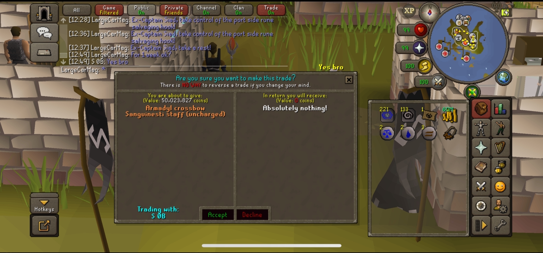 Evidence 151f421 for a case against S 0B