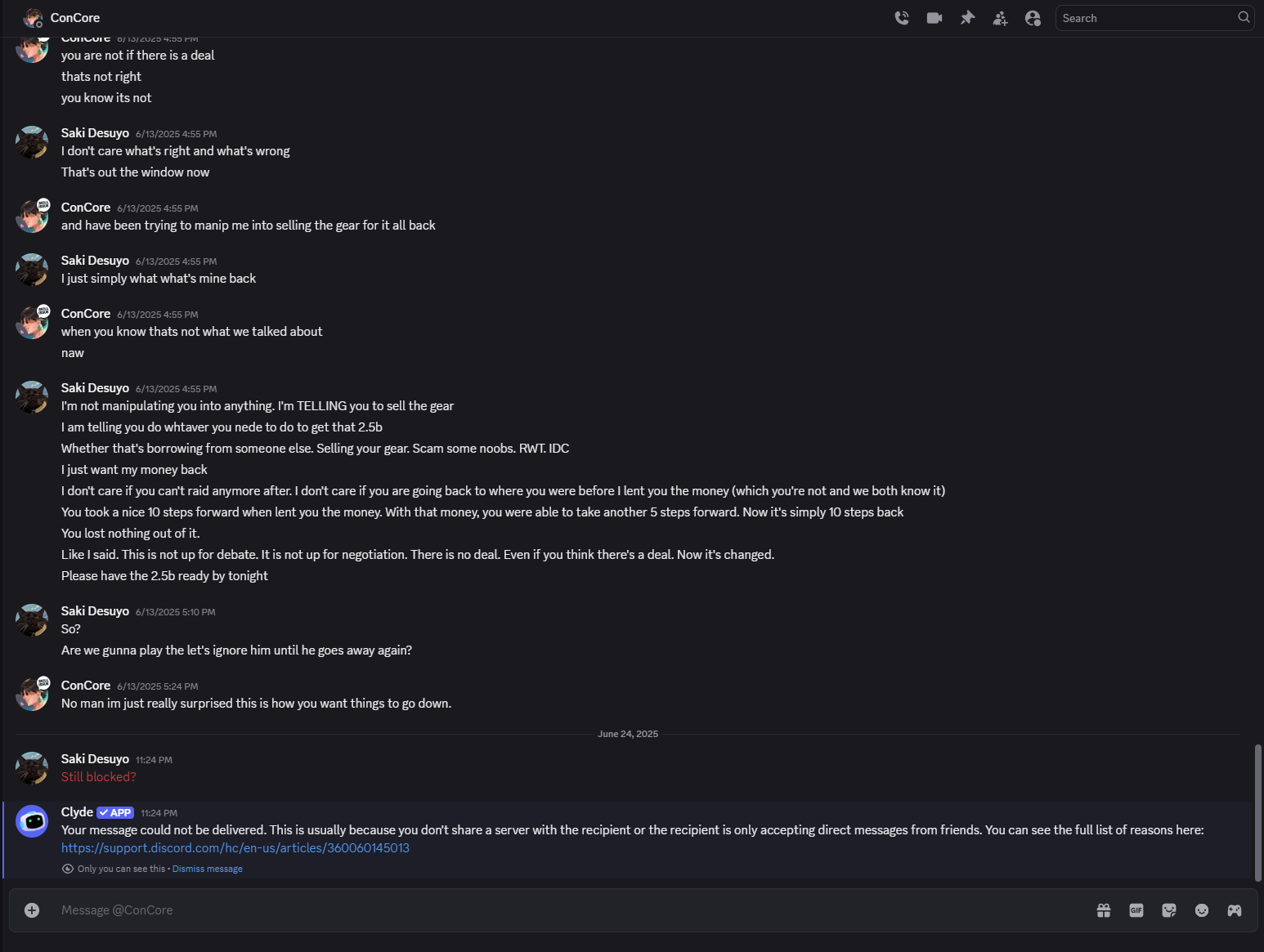 Evidence 1cd6ed0 for a case against Concore