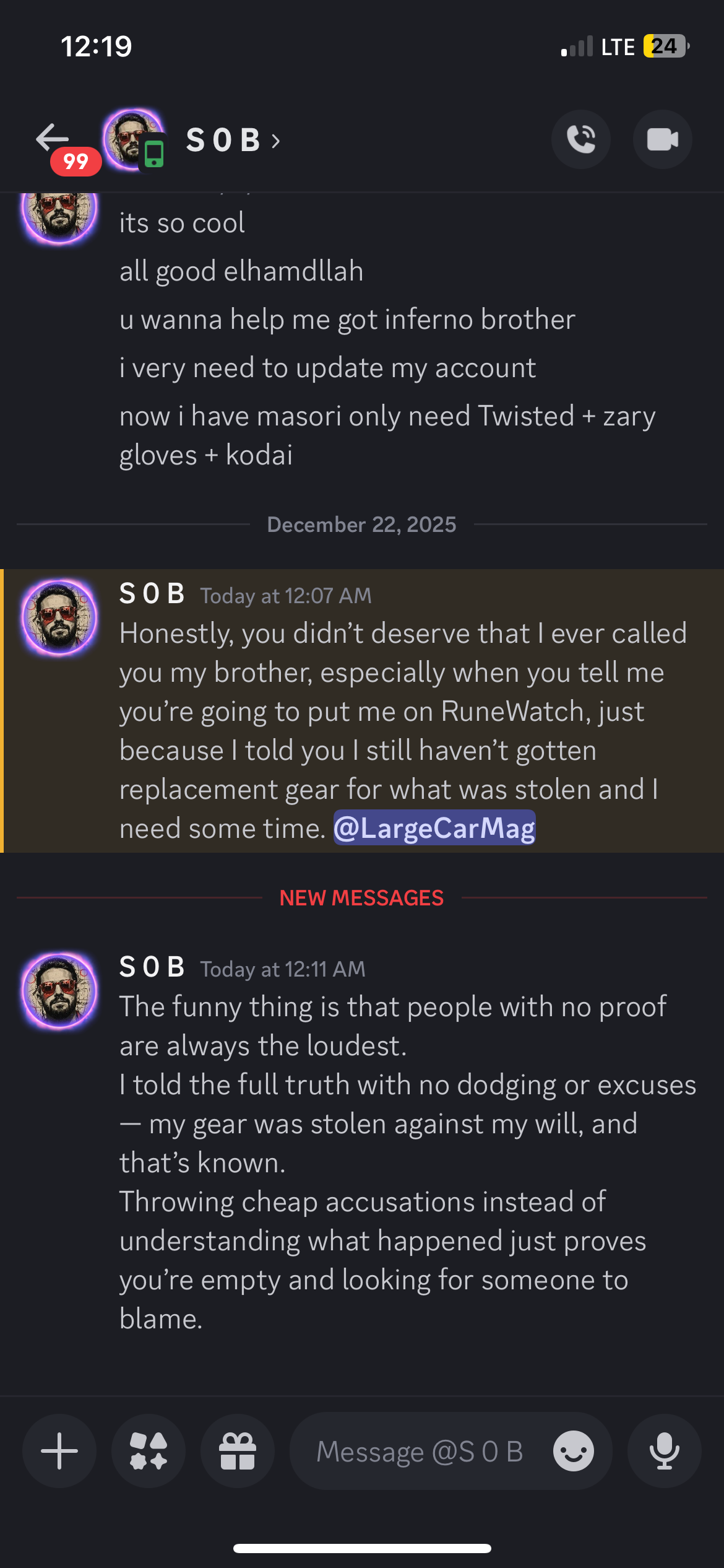 Evidence 2cc8d37 for a case against S 0B