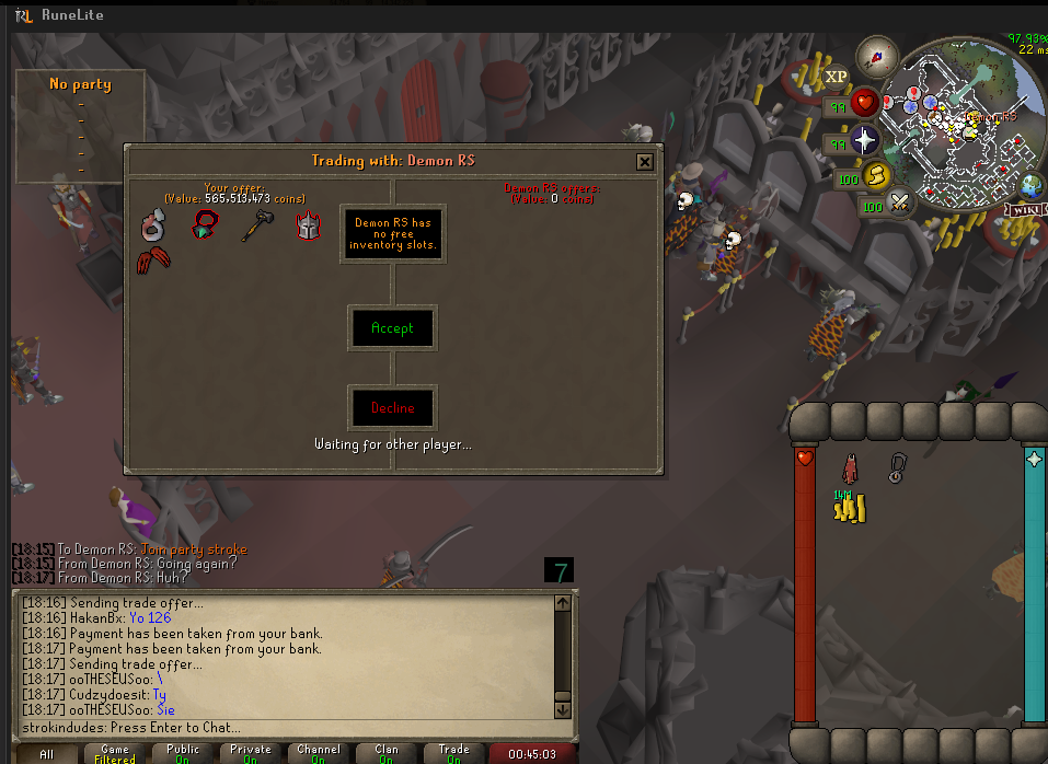 Evidence 5b7d01a for a case against Demon RS