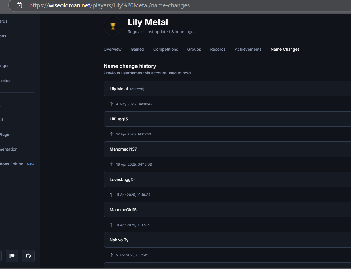 Evidence 6a8baaf for a case against Lily Metal