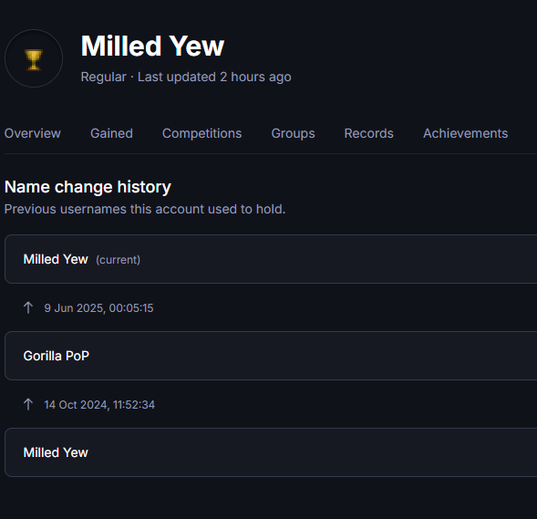 Evidence 88c22e9 for a case against Milled Yew