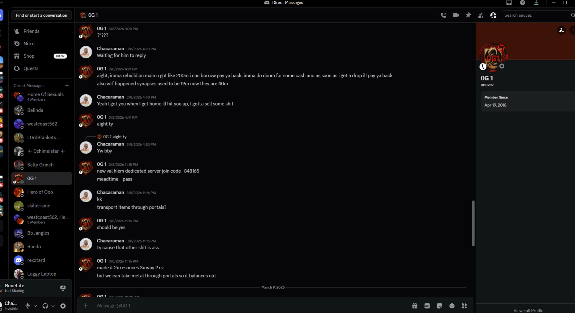 Evidence 91da856 for a case against 0G 1
