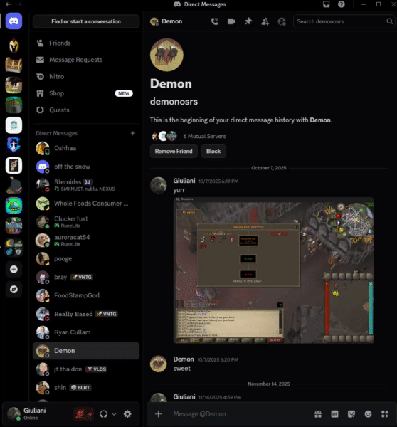 Evidence a1e926f for a case against Demon RS