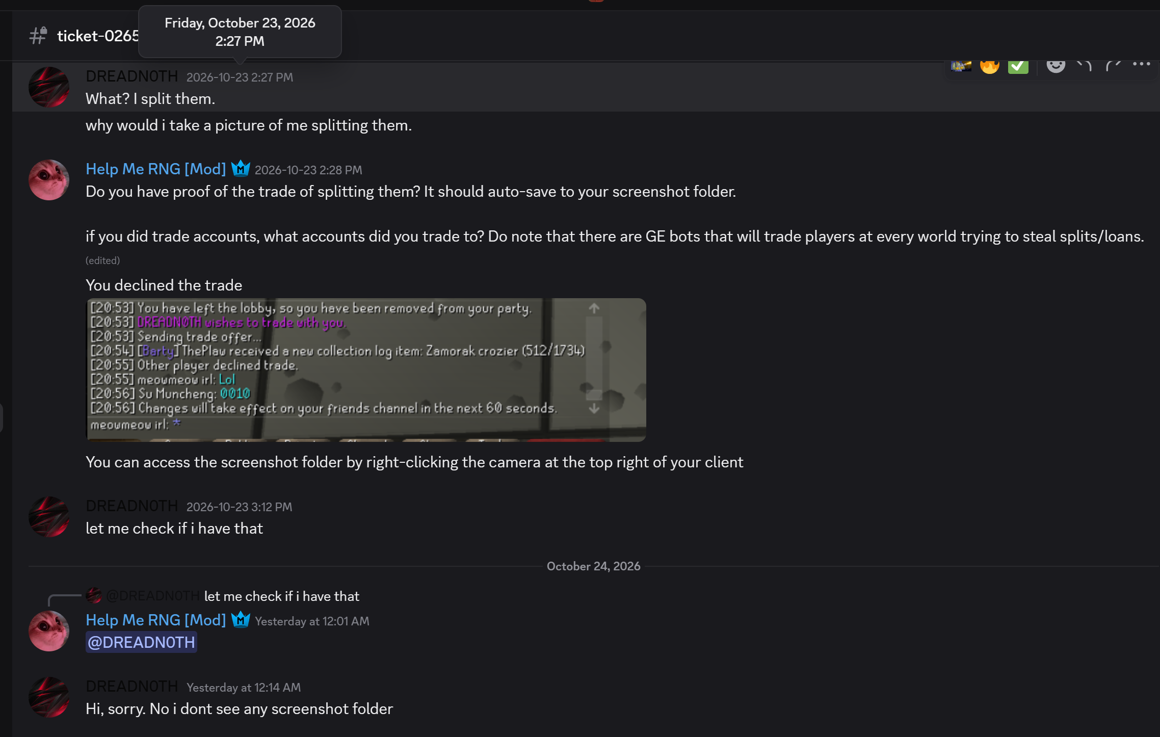 Evidence a3426fa for a case against Dreadn0th