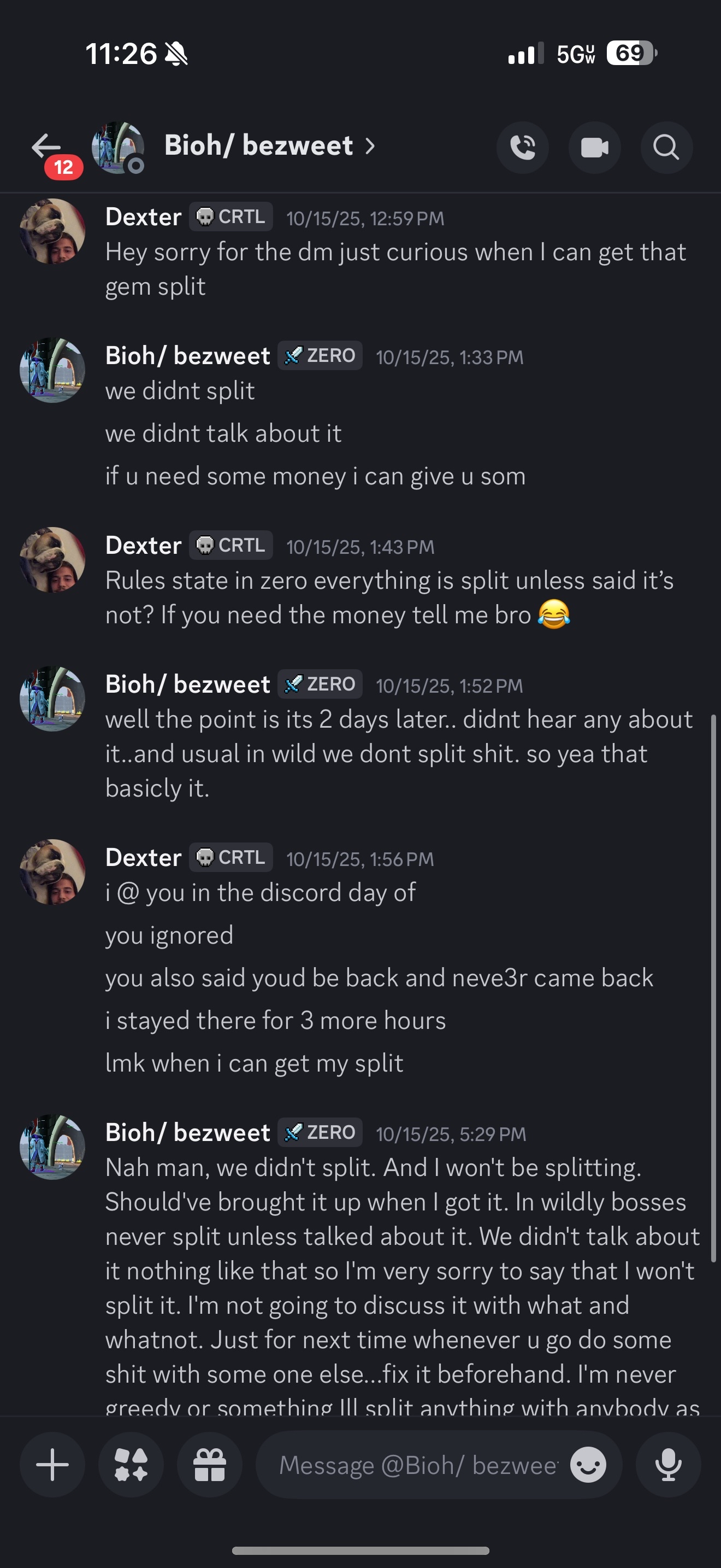 Evidence a6e3c0e for a case against Bezweet