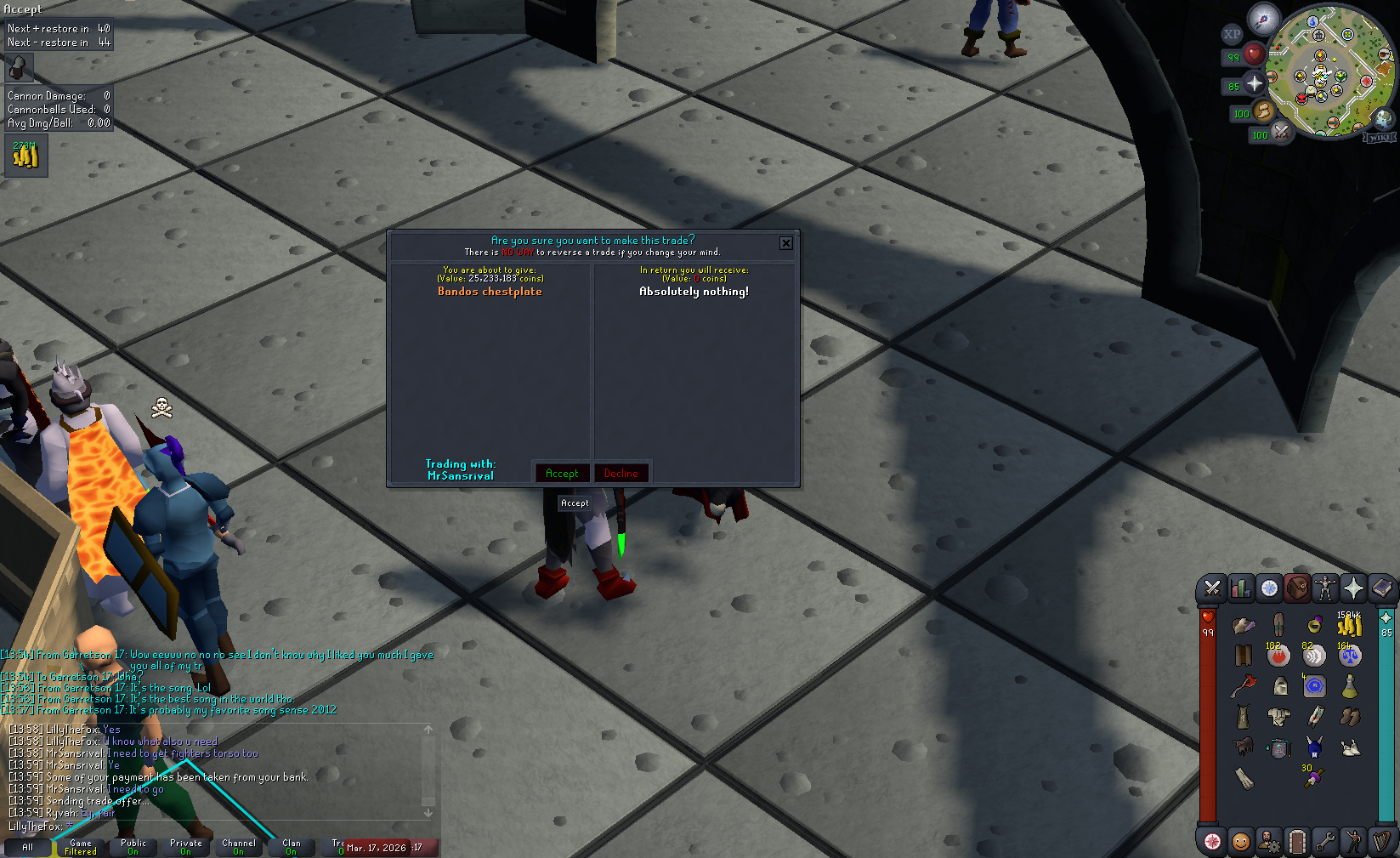 Evidence aea758f for a case against MrSansrival