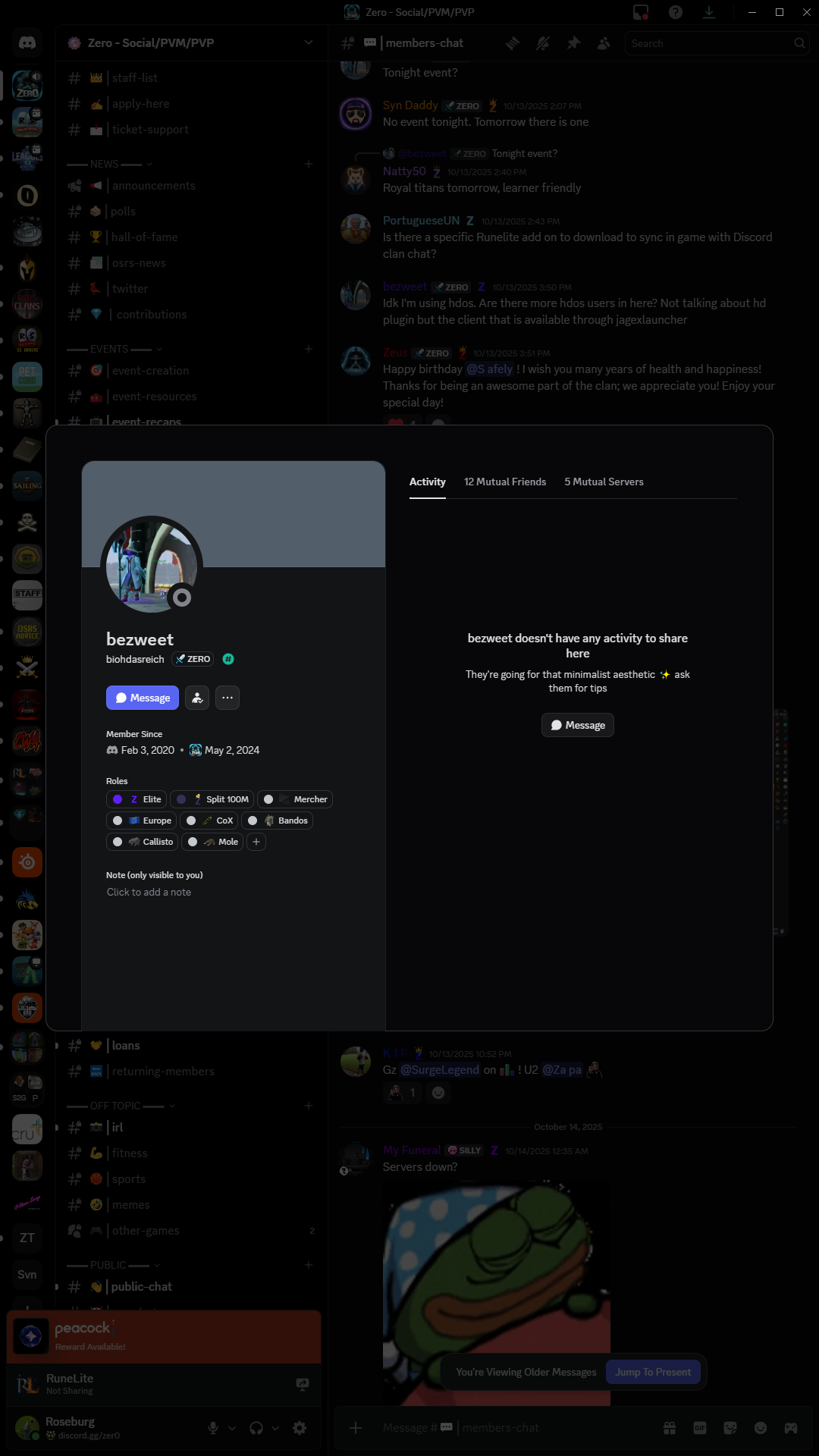 Evidence b655d02 for a case against Bezweet