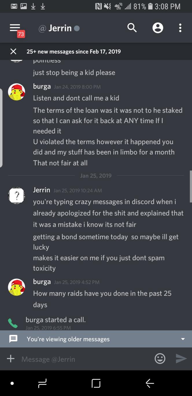 Evidence b8ab646 for a case against Jerrin
