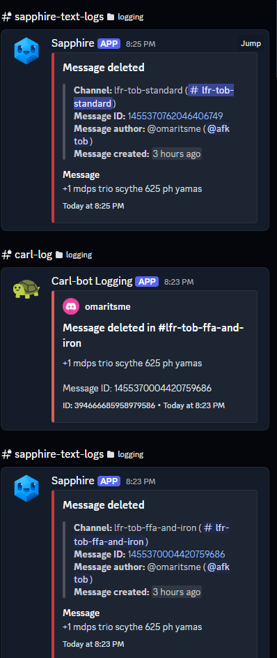 Evidence b919f74 for a case against afk tob