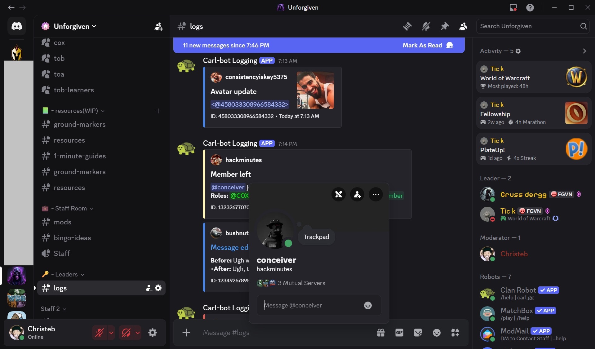 Evidence b9234f0 for a case against Conceiver