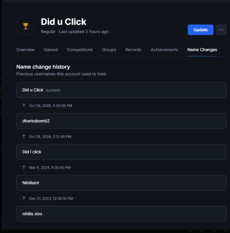 Evidence c620b7d for a case against Did U Click