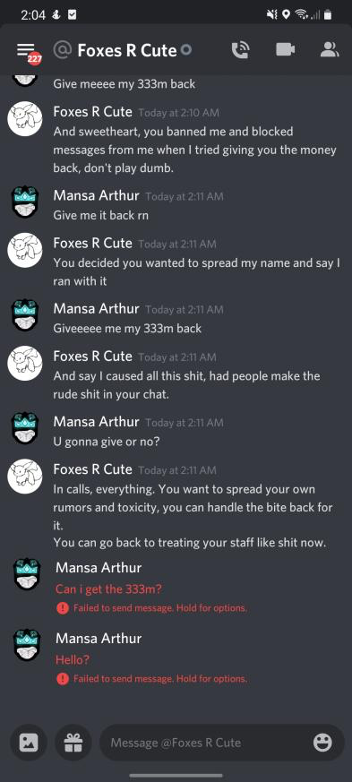 Evidence cffa262 for a case against arcticfox82