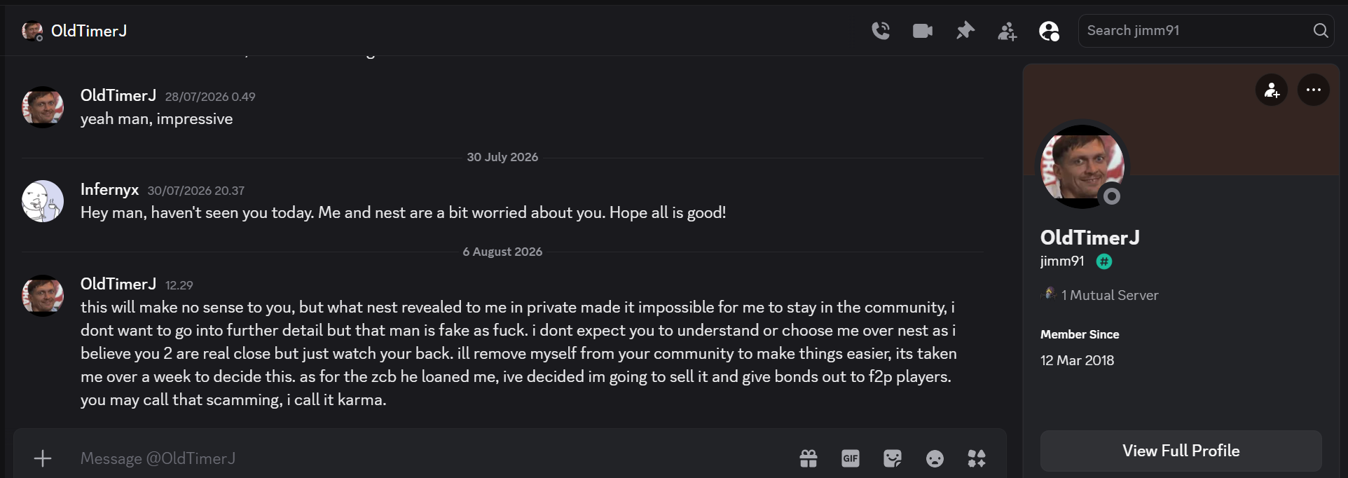 Evidence dd542f8 for a case against J I M M