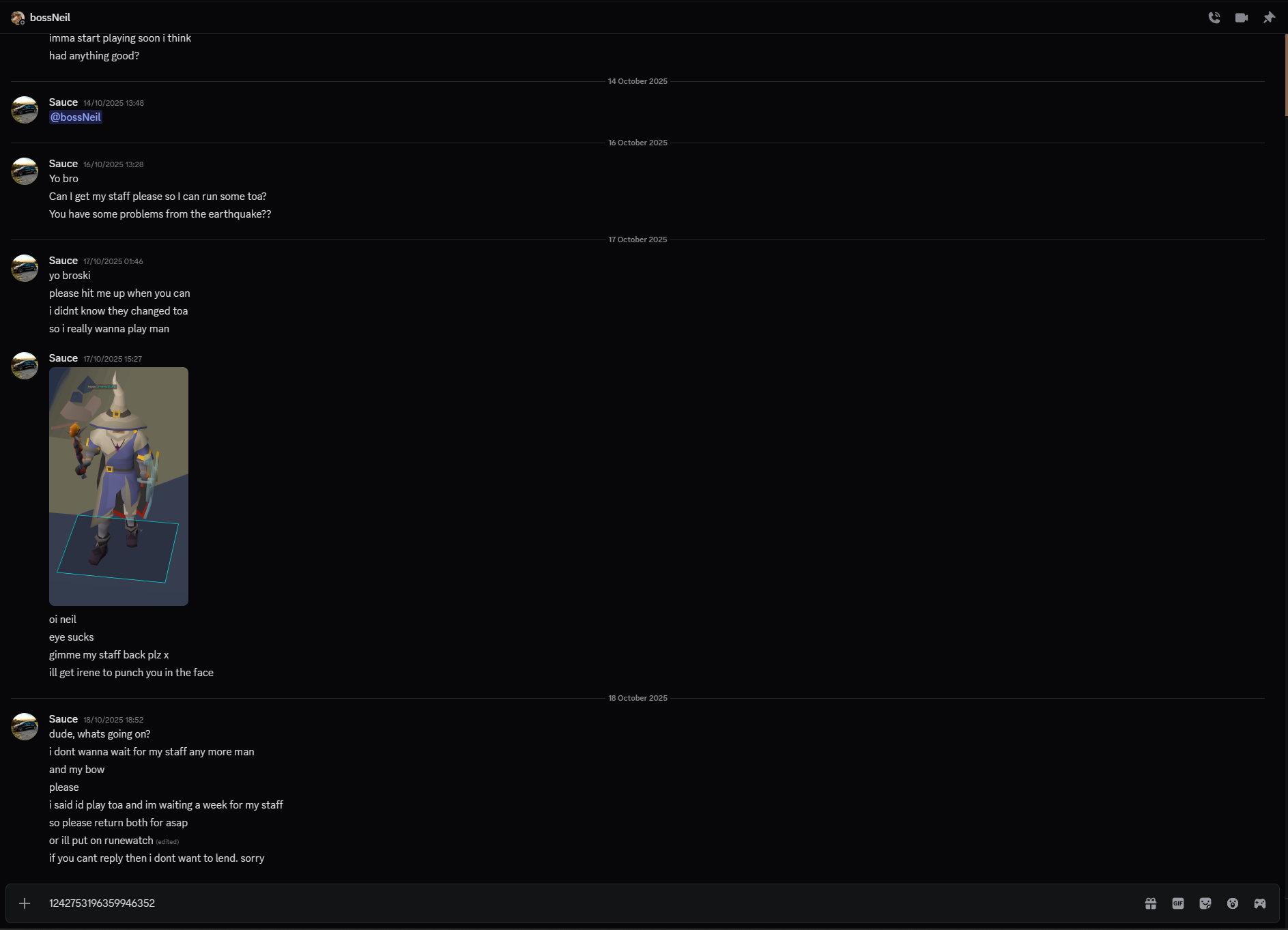 Evidence df38e00 for a case against BossNeil