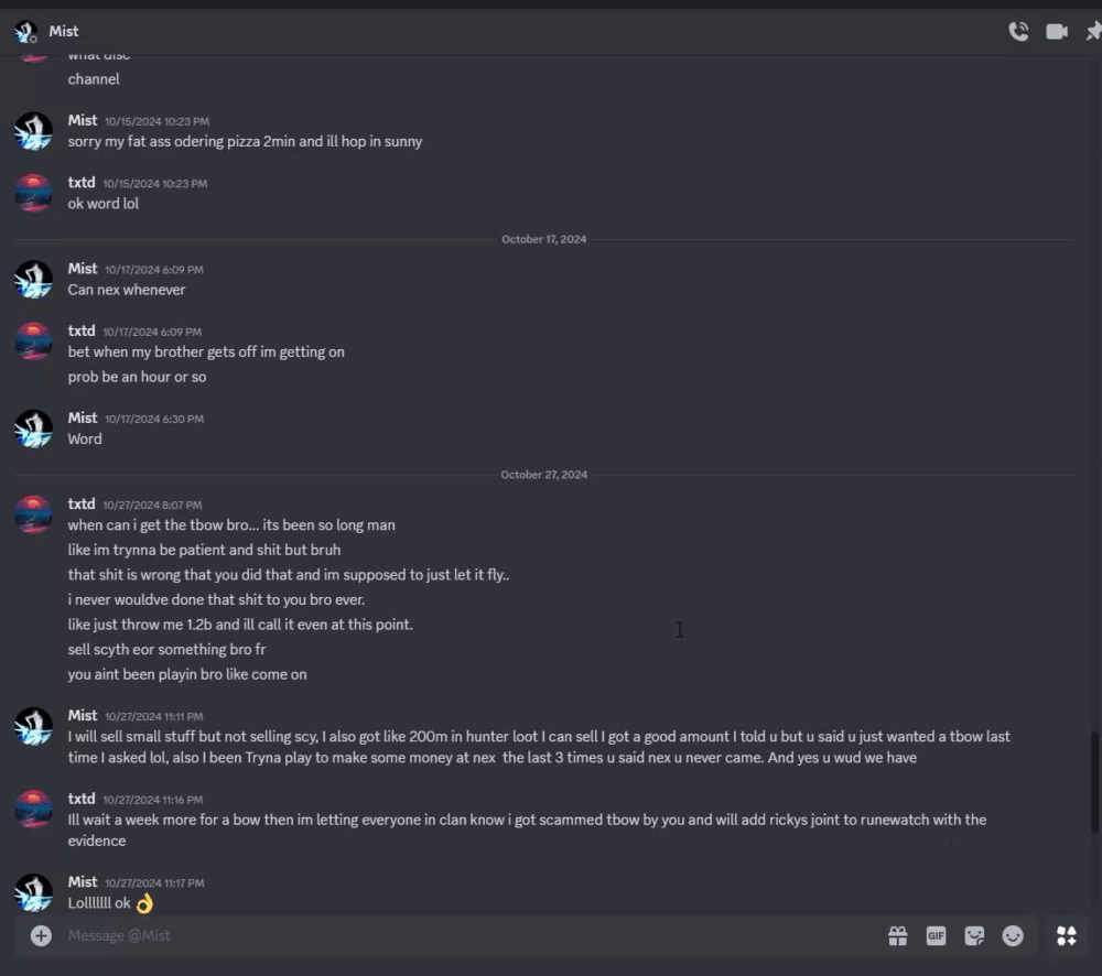 Evidence e88ea7e for a case against Rickys Joint