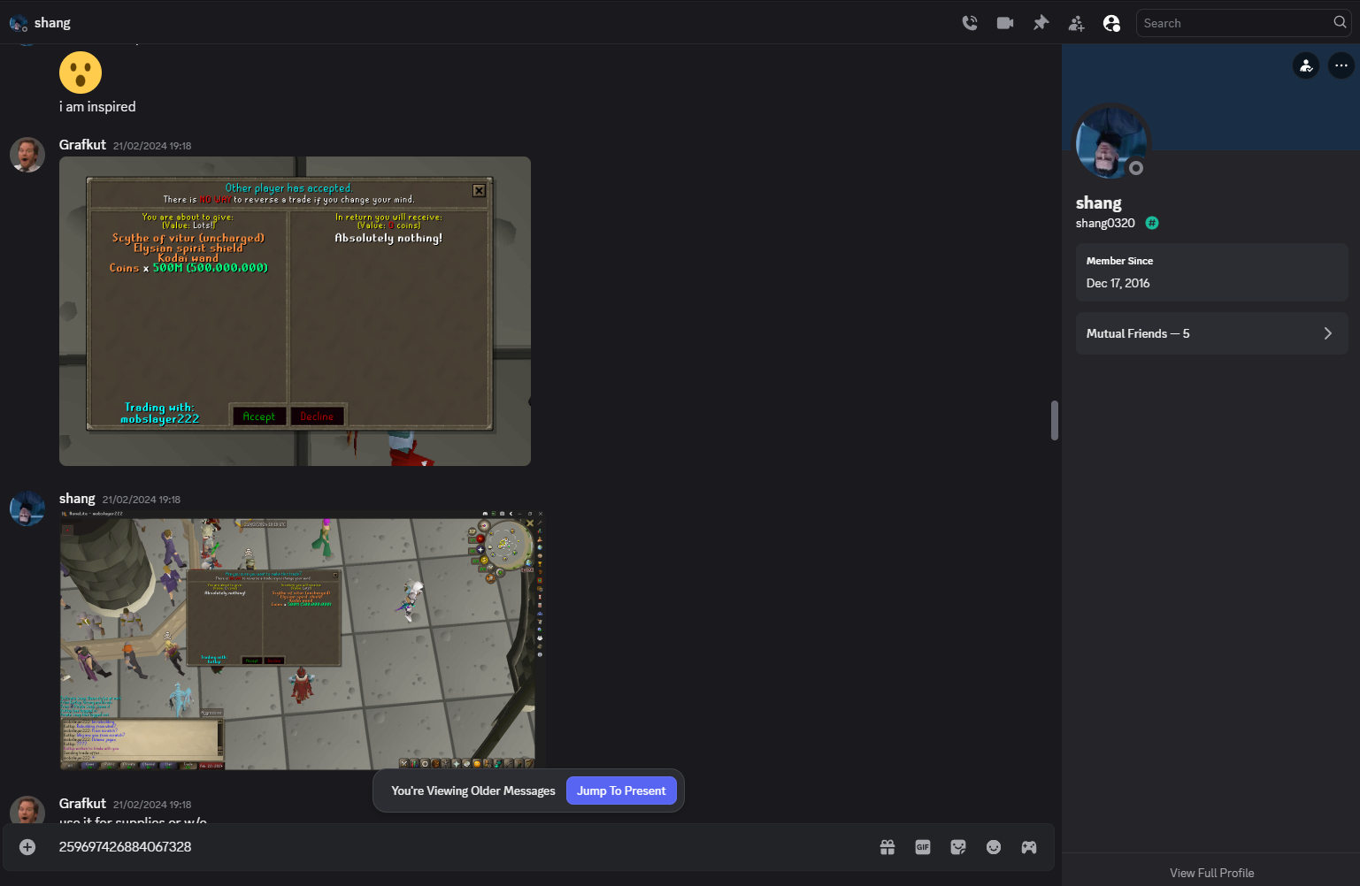Evidence eee50db for a case against mobslayer222